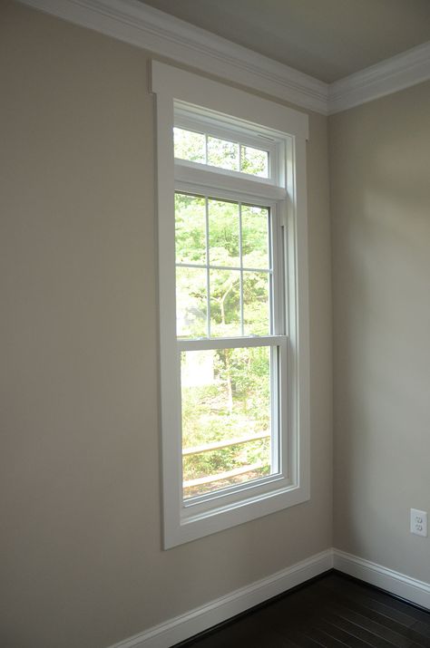 Window Casing Before And After, Basic Trim Molding, Modern Farmhouse Window Trim, Window Trim Ideas Interior Modern, Modern Window Casing, Window Casing Ideas, Craftsman Casing, Craftsman Style Floor Plans, Window Trim Ideas Interior