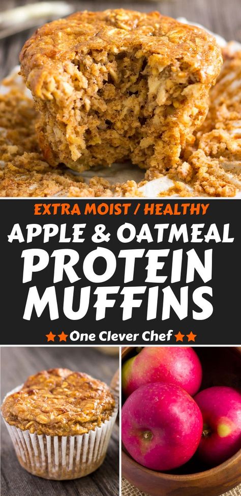 High Protein Apple Breakfast, Protein Powder Oatmeal Muffins, Apple Recipes Protein, High Protein Apple Muffins, Protein Muffin Recipes Easy, Protein Apple Bread, High Protein Dairy Free Lunch, High Protein Apple Dessert, Healthy Protein Muffin Recipes