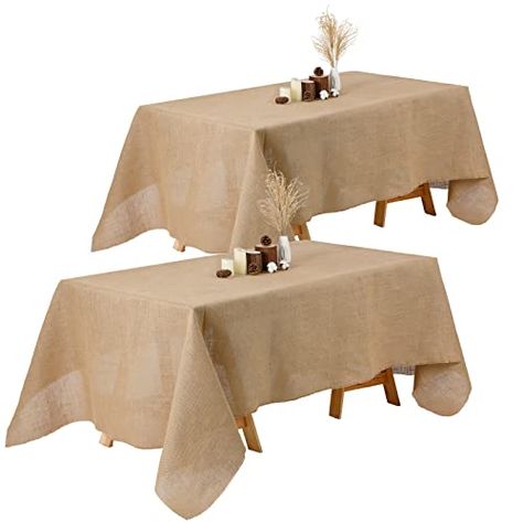 Polo Tailgate, Boho Tablecloth, Rustic Tablecloths, Burlap Tablecloth, Vintage Burlap, Farmhouse Holiday, Brown Table, Rectangle Tablecloth, Burlap Fabric