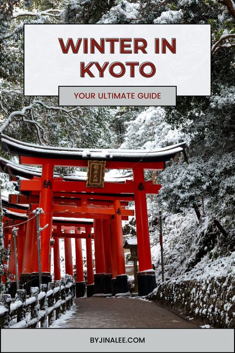 Dreaming of a winter wonderland in Kyoto, Japan? Discover the best things to do, places to visit, and hidden gems on our ultimate guide to Kyoto in winter. Whether you're seeking breathtaking temples or picturesque landscapes, we've got you covered. Plan your perfect Kyoto winter itinerary and make unforgettable memories. Don't miss out on this unforgettable experience, start exploring now! Winter In Kyoto, Kyoto In Winter, Kyoto Japan Winter, Things To Do In Kyoto Japan, Japan In January, Japan Winter Travel, Osaka Winter, Tokyo December, Japan In February