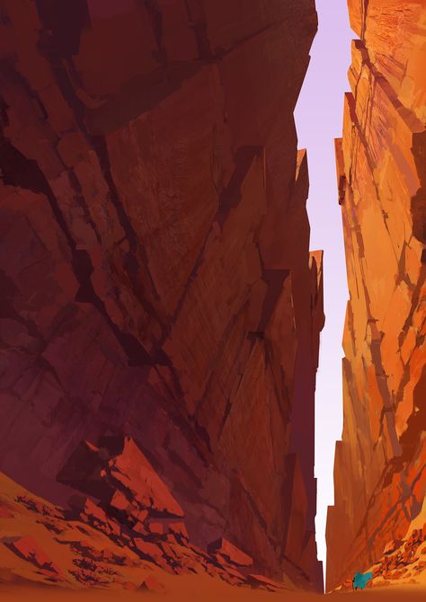 恐怖峡谷, YU YIMING on ArtStation at https://www.artstation.com/artwork/2LznJ Canyon Illustration, Yu Yiming, Canyon Background, Concept Landscape, Arte Indie, Landscape Concept, Desert Art, Concept Art Drawing, Matte Painting