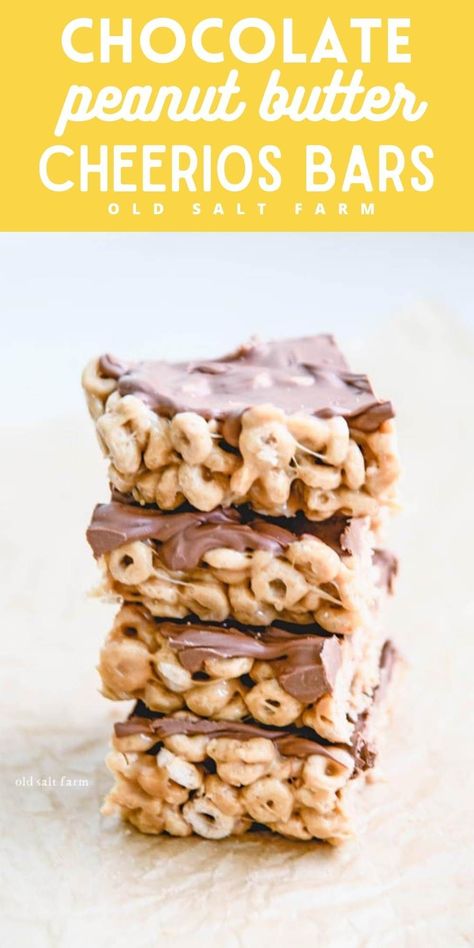 Snacks To Make With Cheerios, Cheerio Bars Peanut Butter, Chocolate Cheerio Bars, Cheerio Dessert Recipes, Cherios Recipes No Bake, Things To Make With Cheerios, Cherrios Bars Marshmallow, Recipes With Cheerios, Cheerio Snacks