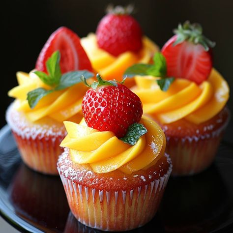 Strawberry Mango Margarita Cupcakes Ingredients: For the Cupcakes: 1 1/2 cups all-purpose flour 1 1/2 teaspoons baking powder 1/4 teaspoon salt 1/2 cup unsalted butter, softened 1 cup granulated sugar 2 large eggs 1 teaspoon vanilla extract 1/2 cup milk 1/4 cup fresh mango puree 1/4 cup fresh strawberry puree 1 tablespoon lime zest For the Mango Buttercream Frosting: 1/2 cup unsalted butter, softened 3 cups powdered sugar 1/4 cup fresh mango puree 1 teaspoon vanilla extract 1 tablespoon lime ... Strawberry Mango Margarita Cupcakes, Strawberry Mango Cupcakes, Mango Treats, Strawberry Mango Margarita, Mango Buttercream, Mango Cupcakes, Margarita Cupcakes, Mango Margarita, Gourmet Cupcakes