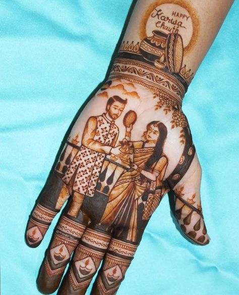 Krva Choth Mehandi, Mehandi Bride, Karwa Chauth Mehndi, Mehndi Drawing, Karva Chauth Mehndi, Karva Chauth Mehndi Designs, Karva Chauth, Stylish Mehndi Designs, Basic Mehndi