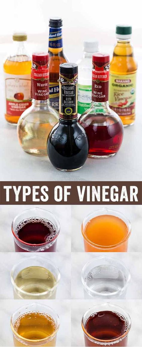 A helpful guide to different types of vinegar uses in cooking. Learn how its made, the common types available, key flavor profile distinctions, and culinary applications.  via @foodiegavin Types Of Vinegar, Vinegar Uses, Cooking For Beginners, Cooking 101, Food Info, Cooking Basics, Cooking Gadgets, Lost Art, Cooking Skills