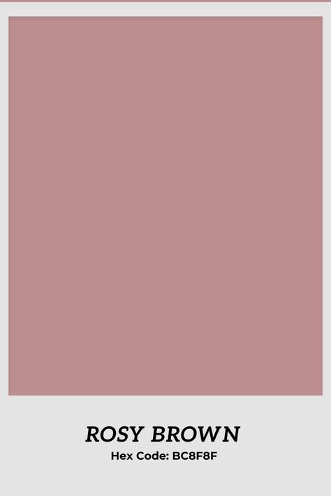 Spiritual Success, September Aesthetic, Rosy Brown, Rose Wall, Hex Colors, Wall Paint, Brown Color, Favorite Color, Color Palette