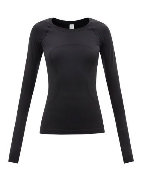 Black Lulu Long Sleeve, Black Swiftly Tech Long Sleeve, Lululemon Black Long Sleeve, Lululemon Swiftly Tech Long Sleeve Black, Black Lulu Long Sleeve Outfit, Womens Long Sleeve Athletic Shirt, Lululemon Tops Long Sleeve, Lululemon Black Swiftly Tech, Black Lululemon Shirt