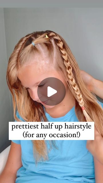 Audrey McClelland on Instagram: "PRETTIEST HALF UP HAIRSTYLE 🩷 Here’s a cute one to try in your hair. This is great for any occasion and (I’m going to say it 😊) any age, too! I’m going to do this in my own hair! Victoria was heading to a friend’s house and loves her hair half up, so this is what we came up with! ❤️ . Sharing all of the hair products that we love to use in my stories and in my highlights. . #halfup #halfuphalfdown #halfuphalfdownhairstyle #hairdo #braidideas #braidinspo #braidinspiration #braid #simplehairstyles #simplehair #simplehairstyle #easyhairstyles #easyhairstyle #easyhairstylesforgirls #cutehairstyles #cutehair #hairvideo #hairideas #hairinspo #hairinspiration #hairvideos #hairidea #schoolhairstyles #schoolhair #hairstyles #hair #hairstyle #hairtutorial #hairtuto Half Up Girls Hairstyles, Mom Generations Hair, Half Up Kids Hairstyles, Hair Dos For School, Aria Hair, Girls Hairdos, Half Up Hairstyle, Picture Day Hair, Morning Girl