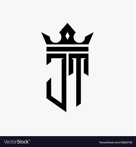 Tj Tattoo Initial, Jt Letter Logo, Tj Tattoo Letter, Jt Logo Design Letter, Tj Logo Design, Jt Tattoo, T J, Logo Design Modern, Crown Tattoo Design