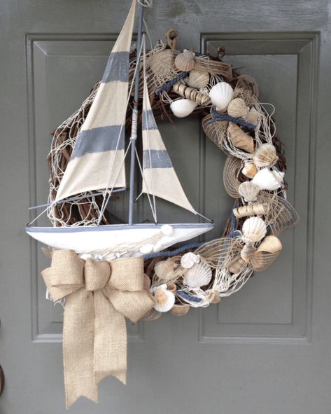 Couronne Diy, Strand Decor, Dekoratívne Vence, Deco Marine, Nautical Wreath, Seashell Wreath, Shell Wreath, Beach Wreath, Beachy Decor