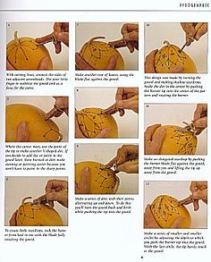 Free Gourd Carving Patterns | Excerpt from 'Gourd Pyrography', by Jim Widess Gourd Pyrography, Carving Gourds, Gourds Diy, Gourd Carving, Wood Burning Techniques, Gorgeous Gourds, Butterfly Dragon, Carving Pumpkins, Gourds Birdhouse