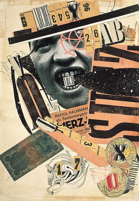 Kurt Schwitters Abcd Images, Dadaism Art, Raoul Hausmann, Hannah Hoch, John Heartfield, Kunst Collages, Dada Artists, Dada Collage, Dada Movement