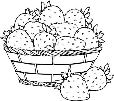 Beccy's Place: Basket of Strawberries Strawberry Coloring Pages, Basket Drawing, Fruit Coloring Pages, Fruits Drawing, Coloring Pages Inspirational, Fall Coloring Pages, Flower Coloring Pages, Art Drawings For Kids, Digi Stamps