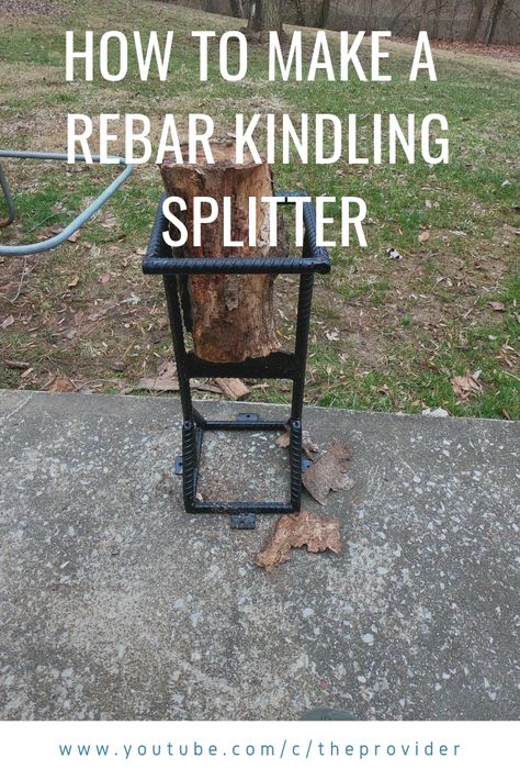 In this video I am building a DIY Kindling Cracker out of Rebar and Scrap Metal. This Kindling Splitter makes the processing of kindling a much safer and quicker process. This is an easy project and is great for beginner DIY'ers. This homemade kindling cracker is the easiest and safest way to make kindling. If you are wondering how to make kindling for your fire, this method is for you! This video is a step by step plan to making your own DIY kindling splitter. Firewood Splitter Diy, Diy Log Splitter How To Build, Diy Wood Splitter Firewood, Wall Mounted Kindling Splitter, Splitting Wood Firewood, Wood Splitter Ideas, Diy Kindling Splitter, Diy Log Splitter, Log Splitter Diy Homemade