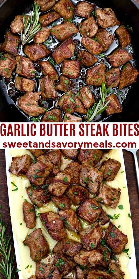 Garlic Beef Tips, Sirloin Steak Tips Recipes, Beef Chuck Cubes Recipes, Garlic Stake Bits, Meat Cubes Recipes, Meal Prep Steak, Beef Sirloin Tip Steak Recipes, Cubed Steak Recipe, Diy Food Recipes Dinner Easy