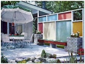 Life In The So-Called Space Age: Mid Century Yards And Patios Mid Century Yard, Mid Century Modern Patio, Landscape Planning, Mid Century Modern Exterior, Modern Patio Design, Mid Century Exterior, Eichler Homes, Ranch Style Homes, Photography Books