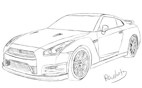 Gtr Drawing, Car Drawing Sketches, Nisan Gtr, Nissan Gtr 35, Vehicle Drawing, Car Drawing Pencil, Skyline Drawing, Gtr 35, Gtr Nissan