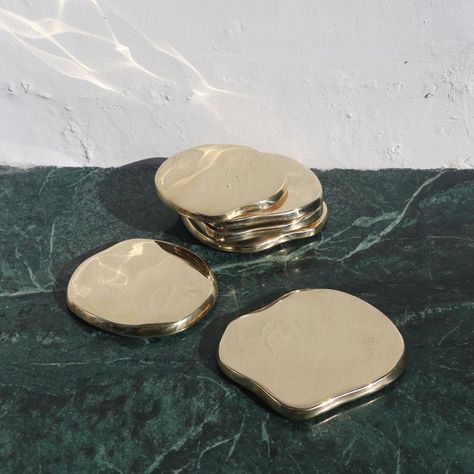 Metal Coasters, Minimal House, Unique Coasters, House Essentials, Buy List, Dream House Decor, Contemporary Interior, Coaster Set, Martini