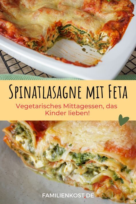 Feta Lasagna, Veggie Lasagne, Happy Foods, Eat Smart, Vegan Dinners, Clean Recipes, Easy Cooking, Veggie Recipes, Baby Food Recipes