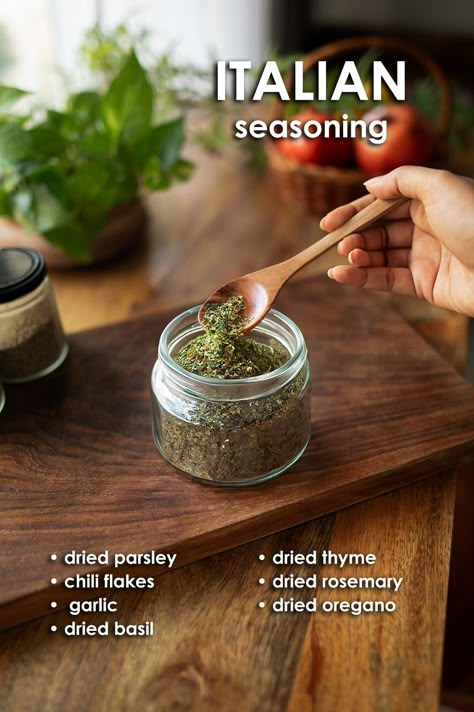 Homemade Italian Seasoning, Homemade Ranch Seasoning, Homemade Fajita Seasoning, Spices Recipes, Spice Blends Recipes, Homemade Sauce Recipes, Spice Mix Recipes, Seasoning Blends, Condiment Recipes