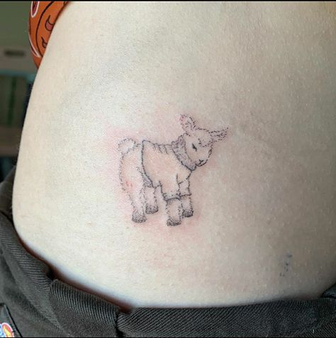 Lamb Stuffed Animal Tattoo, Lamb Tattoo Simple, Baby Lamb Tattoo, Little Lamb Tattoo, Stuffed Animal Tattoo, Lamb Tattoo, Sheep Tattoo, Baby Name Tattoos, Pink Tattoo