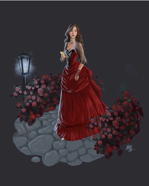 Scarlett Dragna Fanart, Caraval Scarlett, Scarlett Dragna, Heartless Marissa Meyer, Scarlet Dress, Caraval Series, Caraval Book, Fantasy Genre, Stephanie Garber