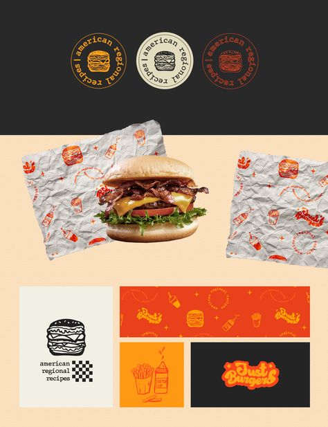 Branding concept| Brand identity | Burger, Fastfood by maripro. customlogo #graphicdesignweek #logodesignapp #modernlogo〽️. Cafe Layout Design, Cafe Layout, Burger Branding, Burger Packaging, Logo Design Graphics, Recipes Chili, Pasta Bread, Sandwich Lunch, Logo Design App