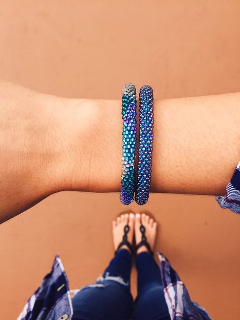 Feeling colorful in my new Sashka Co. Bracelets! SashkaCo.com #Roll on bracelets #NepalBracelets Sashka Bracelets, Nepal Bracelets, Sparkling Jewelry, Son And Daughter, Sparkle Jewelry, Feeling Blue, Bead Crochet, Roll On, Bead Designs