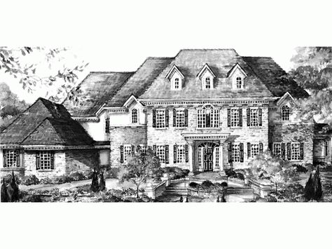 Front Castle Style Homes, Colonial House Floor Plans, Georgian House Plans, Georgian Style Homes, Colonial Mansion, Colonial House Plans, Georgian House, Classical House, Mansion Floor Plan