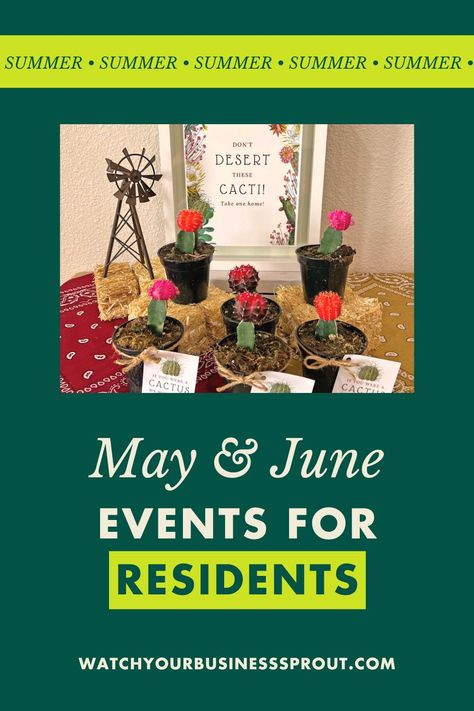 May and June events for residents are right around the corner! Get your resident event ideas for May and June with the help of Sprout Marketing and create interactive resident events sure to boost numbers. Events For Residents, Resident Event Ideas, Sprout Marketing, Resident Retention, Resident Events, Sprouts Market, Apartment Marketing, Marketing Magazine, Marketing Gift