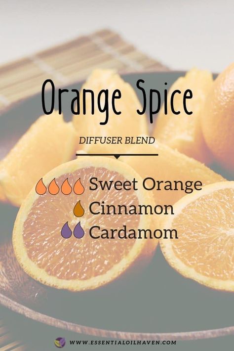 Orange Spice - A Perfect Diffuser Blend for Fall. Fall Essential Oil Blends, Cardamom Essential Oil, Fall Essential Oils, Fall Diffuser Blends, Essential Oil Brands, Essential Oils For Colds, Essential Oils For Headaches, Essential Oil Diffuser Recipes, Oil Diffuser Recipes