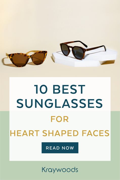 Sunglasses are always an excellent accessory for any outfit. Not only do they add a personality and a fashion statement, they're also necessary also block the excessive sunlight or reduce brightness. For this reason, finding suitable sunglasses for your face is essential. One of the most important tips to help you find the best sunglasses is knowing your face shape. If you have a heart face shape, then you came to the right place! Heart Shaped Face Glasses, Heart Shaped Faces, Browline Sunglasses, Mean Cat, Face Reading, Types Of Glasses, Best Sunglasses, High Cheekbones, Small Face