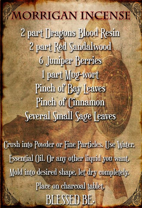 Make your own Incense to honor the Dark Goddess. The Morrigan Offering, Morrigan Goddess Offerings, The Morgan Goddess, Witchy Incense, The Morrigan Goddess, Make Your Own Incense, Morrigan Goddess, How To Make Incense, Homemade Incense