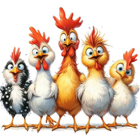 Silly Chicken Pictures, Funny Chicken Drawing, Cartoon Chicken Drawing, Cute Chicken Cartoon, Funny Chicken Pictures, Chicken Clip Art, Chicken Cartoon, Chicken Clipart, Cartoon Rooster