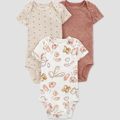 Stock up on baby essentials with this 3-pack set of short-sleeve bodysuits from Carter’s Just One You. Adorable, assorted prints mean endless styling for days on the go plus made with 100% cotton your baby is comfortable all day. Wear one and toss the other in the diaper bag for easy changes when your days are busy. This 3-pack short-sleeve bodysuit set is Standard 100 by OEKO-TEX, so it's certified clean for your little one. 2024 Resolutions, Baby Esther, Baby Clothes Onesies, Baby Girl Clothes Newborn, Christian Outfits, Woman Costumes, Baby Clothes Newborn, One Piece Clothing