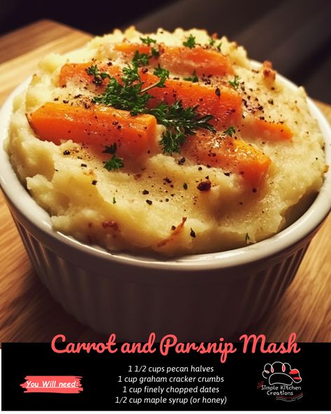 "Looking for a tasty and nutritious side dish? Try this delicious Carrot and Parsnip Mash recipe! Packed with vitamins and minerals, this mash is a perfect way to sneak some extra veggies into your meal. Click to get the recipe and give it a try today! #healthyrecipes #carrots #parsnips #mash" Carrot And Parsnip Recipe, Parsnip Mash, Cranberry Upside Down Cake, How To Store Carrots, Mashed Parsnips, Parsnip Recipes, Cranberry Pear, Pumpkin Risotto, Mash Recipe