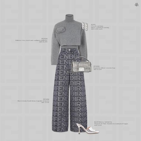 Fendi Dress Outfit, Fendi Outfit, Luxurious Clothes, Fendi Sweater, Styling Services, Fendi Dress, Fendi Fashion, Brooklyn Baby, Virtual Fashion