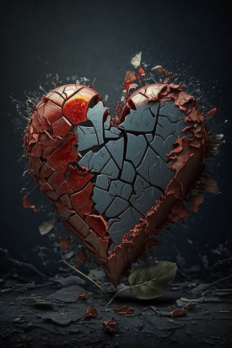 Stolen Heart Art, Heart Broking Wallpaper, Heart Shattering Art, Hart Broken, Black Broken Hearts Background, Valentines Romantic, Broken Hearts Heal, Heart Organ, Fallen Angel Tattoo