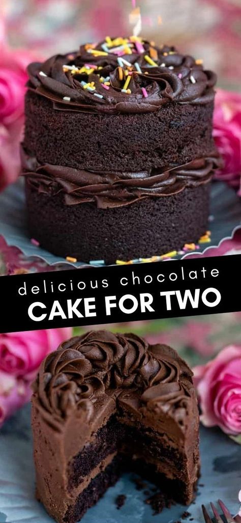 Small Chocolate Cake Recipe For Two, Small Serving Chocolate Cake, 2 Person Chocolate Cake, Small Cake Ideas For Him, Personal Chocolate Cake, Chocolate Cake For One Person, Easy Small Cakes Ideas, Personal Cake Recipe, Four Inch Cake