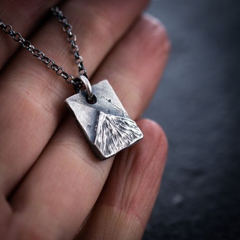 Mountain Silver Necklace Wanderlust Hiking Adventure - Etsy UK Mens Minimalistic Necklace, Mens Pendant Necklace Silver, Nature-inspired Silver Meditation Necklace, Guy Jewelry, Wooden Mountain Necklace, Mountain Necklace Silver, Mens Necklace Pendant, Unisex Necklace, Necklace Chain Lengths