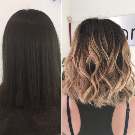 Brown To Blonde Color Melt Short Hair, From Brunette To Blonde Short Hair, Short Dark Hair With Blonde Balayage, Short Hair With Ombre Balayage, Short Hair Brown Ombre, Hombre Bob Hairstyles, Short Brown To Blonde Ombre Hair, Short Bob Ombre Balayage, Balayage Brunette To Blonde Short