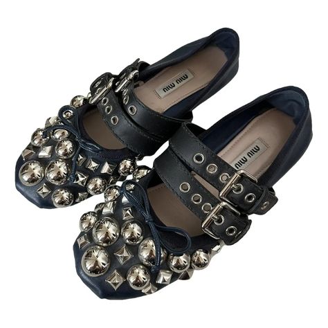 Miu Miu Ballet flats for Women - Vestiaire Collective Y Project Melissa, Sneaker Ballet Flats, Miu Miu Ballet, Miu Miu Flats, S And B, Church's Shoes, Shoe Story, Silly Clothes, Dream Wishlist