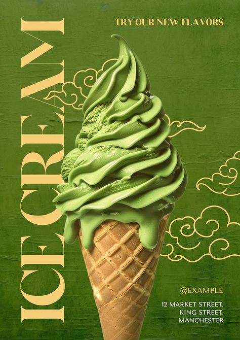 Ice cream shop poster template | premium image by rawpixel.com / Aew New Flavour Poster Design, Premium Poster Design, Ice Cream Design Poster, Food Product Poster Design, Ice Cream Graphic Design, Soft Graphic Design, Ice Cream Advertisement, Ice Cream Poster Design, Ads Poster Design