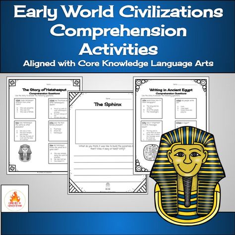 Are you looking for an easy and engaging way to incorporate comprehension questions and creative writing with the First Grade CKLA Unit 4 Early World Civilizations? This resource can be used in centers or as an independent activity. Easy to use. Print and go! Resource Includes: Comprehension Questions Creative Writing Pages Aligned with Grade 1 CKLA Early World Civilizations Unit Independent Activities, Hairdo For Long Hair, Comprehension Questions, Comprehension Activities, Ancient Egypt, Creative Writing, First Grade, The Unit, Writing