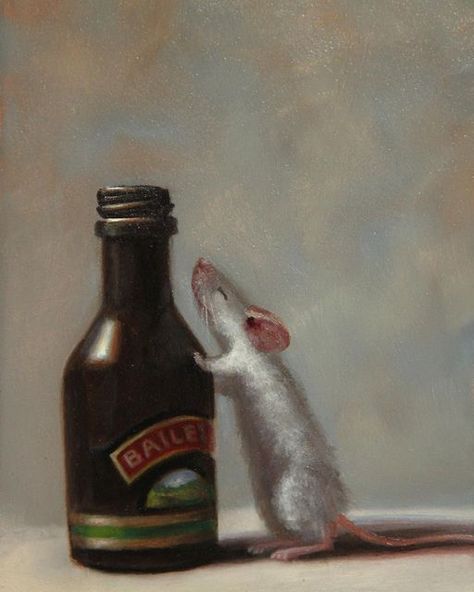 Mouse Artwork, Rat Art Cute, Mouse Paintings Art, Rats Painting, Painting Of Rat, Funny Rats, Mouse Drawing, Cute Mouse, Sketch Inspiration