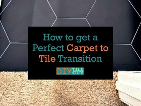 how to get a perfect carpet to tile transition Carpet To Tile Transition, Tile To Wood Transition, Tile Transition, Layering Carpet, Transition Strips, Door Jam, Edge Profile, Tile Edge, Diy Tile