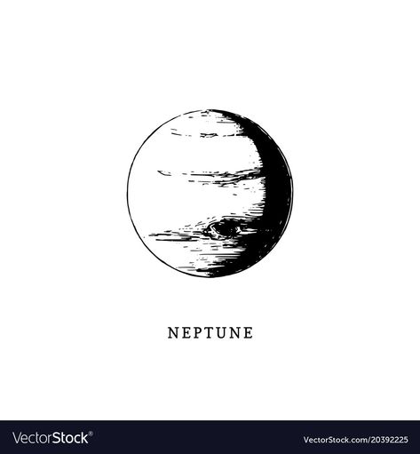 Back Planet Tattoo, Neptune Planet Tattoo Design, Neptune Tattoo Pisces, Neptune Tattoo Design, Neptune Planet Tattoo, Neptune Planet Drawing, Neptune Tattoo Planet, Planets Aesthetic Drawing, Neptune Drawing