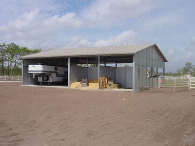 Hay And Shavings Storage, Horse Shelter With Hay Storage, Hay Storage Ideas Barns, Farm Storage Buildings, Hay Shed, Horse Shelters, Stable Storage, Dream Barn Stables, Horse Shed