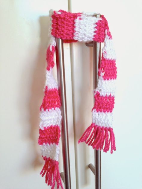 5 Little Monsters: 18 inch Doll Accessories: Owl Hat and Striped Scarf Stripe Scarf Pattern, Crochet Lego, Doll Scarf, American Girl Crochet, Yarn Box, Doll Things, Crochet Sewing, Crochet Baskets, American Girl Doll Clothes Patterns