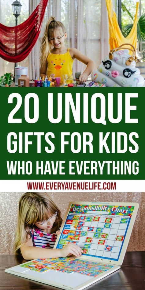 unique gifts for kids who have everything Unique Gifts For Girls, Non Toy Gifts, Unique Gifts For Kids, Cool Gifts For Kids, Unique Toys, Presents For Kids, Big Gifts, Unique Kids, Birthday Gifts For Kids